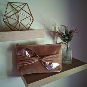 New Velvet Clutch With Metallic Bow